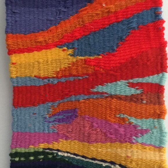 OOAK handmade woven wall hanging tapestry “Sunset”. A0003 - Picture 4 of 9